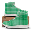 Saint Patrick's Day Green Tartan Print High Top Sneakers-grizzshop