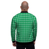 Saint Patrick's Day Green Tartan Print Men's Bomber Jacket-grizzshop