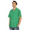 Saint Patrick's Day Green Tartan Print Men's Hawaiian Shirt-grizzshop