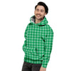 Saint Patrick's Day Green Tartan Print Men's Hoodie-grizzshop