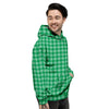 Saint Patrick's Day Green Tartan Print Men's Hoodie-grizzshop