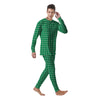 Saint Patrick's Day Green Tartan Print Men's Pajamas-grizzshop