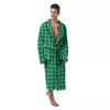 Saint Patrick's Day Green Tartan Print Men's Robe-grizzshop