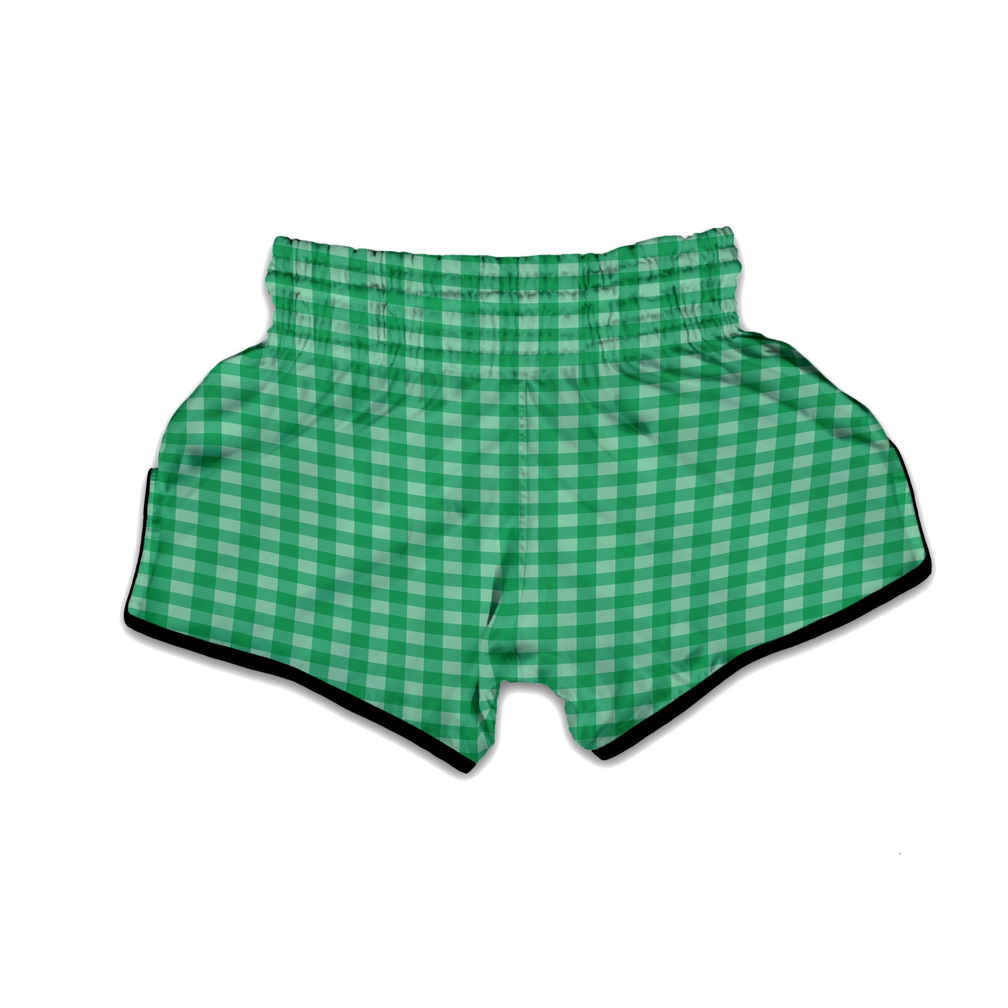 Saint Patrick's Day Green Tartan Print Muay Thai Boxing Shorts-grizzshop