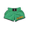 Saint Patrick's Day Green Tartan Print Muay Thai Boxing Shorts-grizzshop