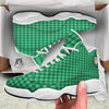 Saint Patrick's Day Green Tartan Print White Basketball Shoes-grizzshop