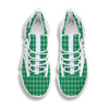 Saint Patrick's Day Green Tartan Print White Gym Shoes-grizzshop