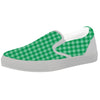 Saint Patrick's Day Green Tartan Print White Slip On Shoes-grizzshop