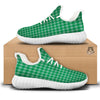 Saint Patrick's Day Green Tartan Print White Walking Shoes-grizzshop