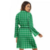 Saint Patrick's Day Green Tartan Print Women's Robe-grizzshop