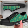 Saint Patrick's Day Irish Check Print Black Low Top Shoes-grizzshop