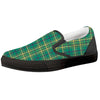 Saint Patrick's Day Irish Check Print Black Slip On Shoes-grizzshop