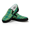 Saint Patrick's Day Irish Check Print Black Slip On Shoes-grizzshop