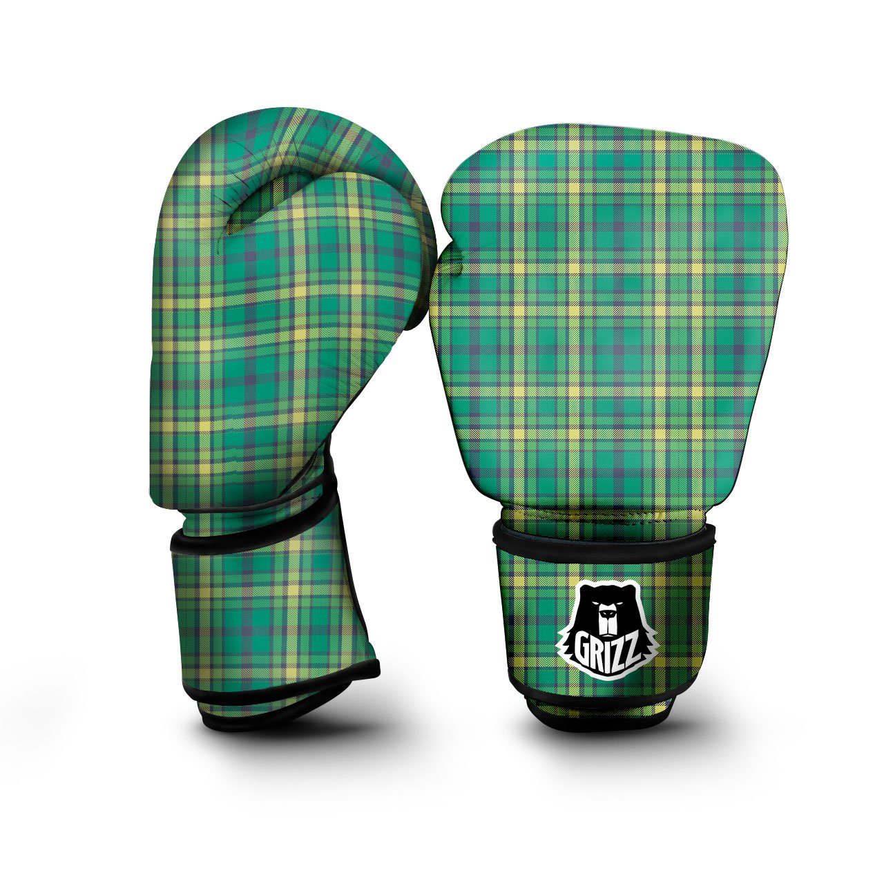 Saint Patrick's Day Irish Check Print Boxing Gloves-grizzshop