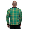 Saint Patrick's Day Irish Check Print Men's Bomber Jacket-grizzshop