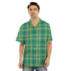 Saint Patrick's Day Irish Check Print Men's Hawaiian Shirt-grizzshop