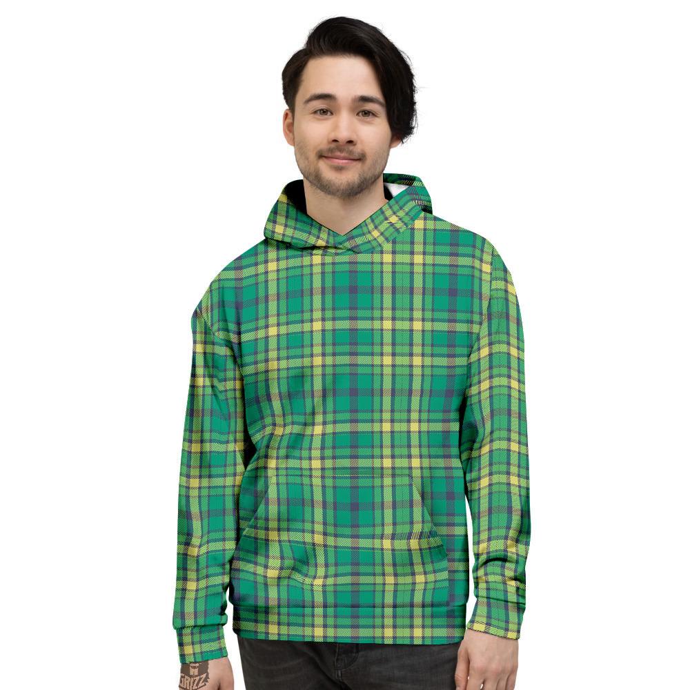 Saint Patrick's Day Irish Check Print Men's Hoodie-grizzshop