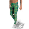 Saint Patrick's Day Irish Check Print Men's Leggings-grizzshop