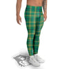 Saint Patrick's Day Irish Check Print Men's Leggings-grizzshop