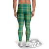 Saint Patrick's Day Irish Check Print Men's Leggings-grizzshop