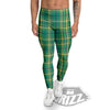 Saint Patrick's Day Irish Check Print Men's Leggings-grizzshop