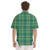 Saint Patrick's Day Irish Check Print Men's Short Sleeve Shirts-grizzshop