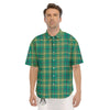 Saint Patrick's Day Irish Check Print Men's Short Sleeve Shirts-grizzshop