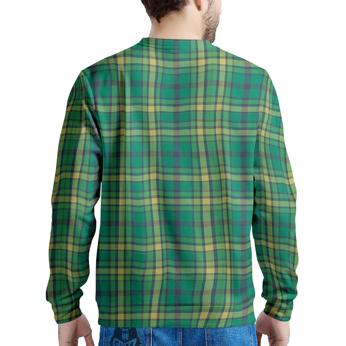 Saint Patrick's Day Irish Check Print Men's Sweatshirt-grizzshop