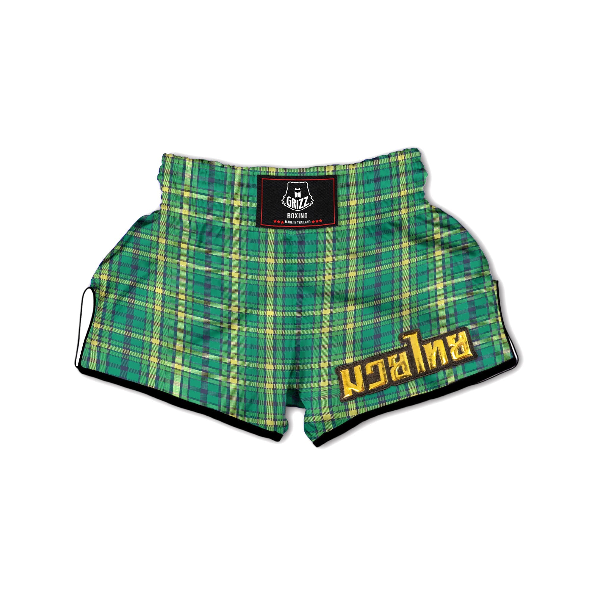 Saint Patrick's Day Irish Check Print Muay Thai Boxing Shorts-grizzshop