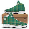 Saint Patrick's Day Irish Check Print White Basketball Shoes-grizzshop