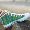 Saint Patrick's Day Irish Check Print White High Top Shoes-grizzshop