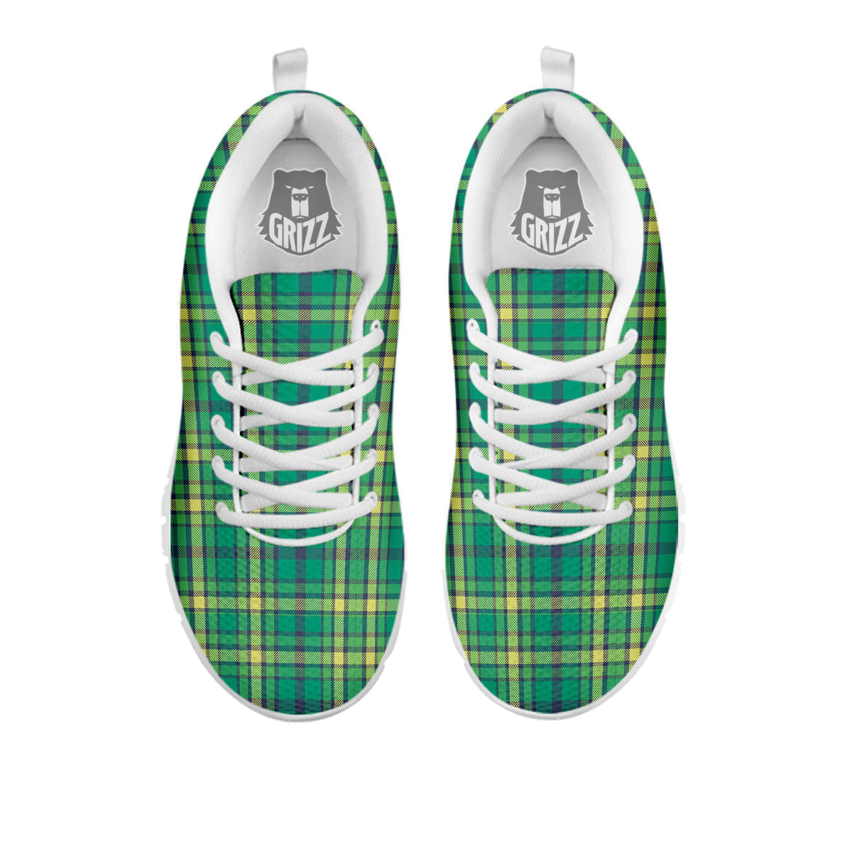 Saint Patrick's Day Irish Check Print White Sneaker-grizzshop