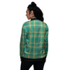 Saint Patrick's Day Irish Check Print Women's Bomber Jacket-grizzshop