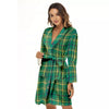 Saint Patrick's Day Irish Check Print Women's Robe-grizzshop