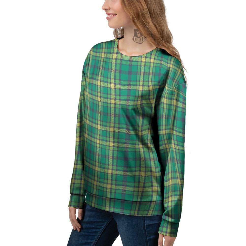 Saint Patrick's Day Irish Check Print Women's Sweatshirt-grizzshop