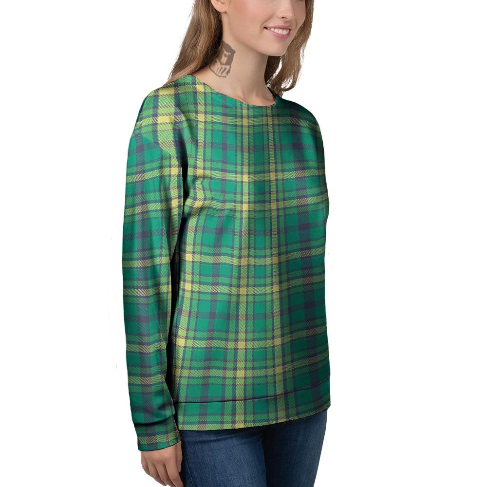 Saint Patrick's Day Irish Check Print Women's Sweatshirt-grizzshop