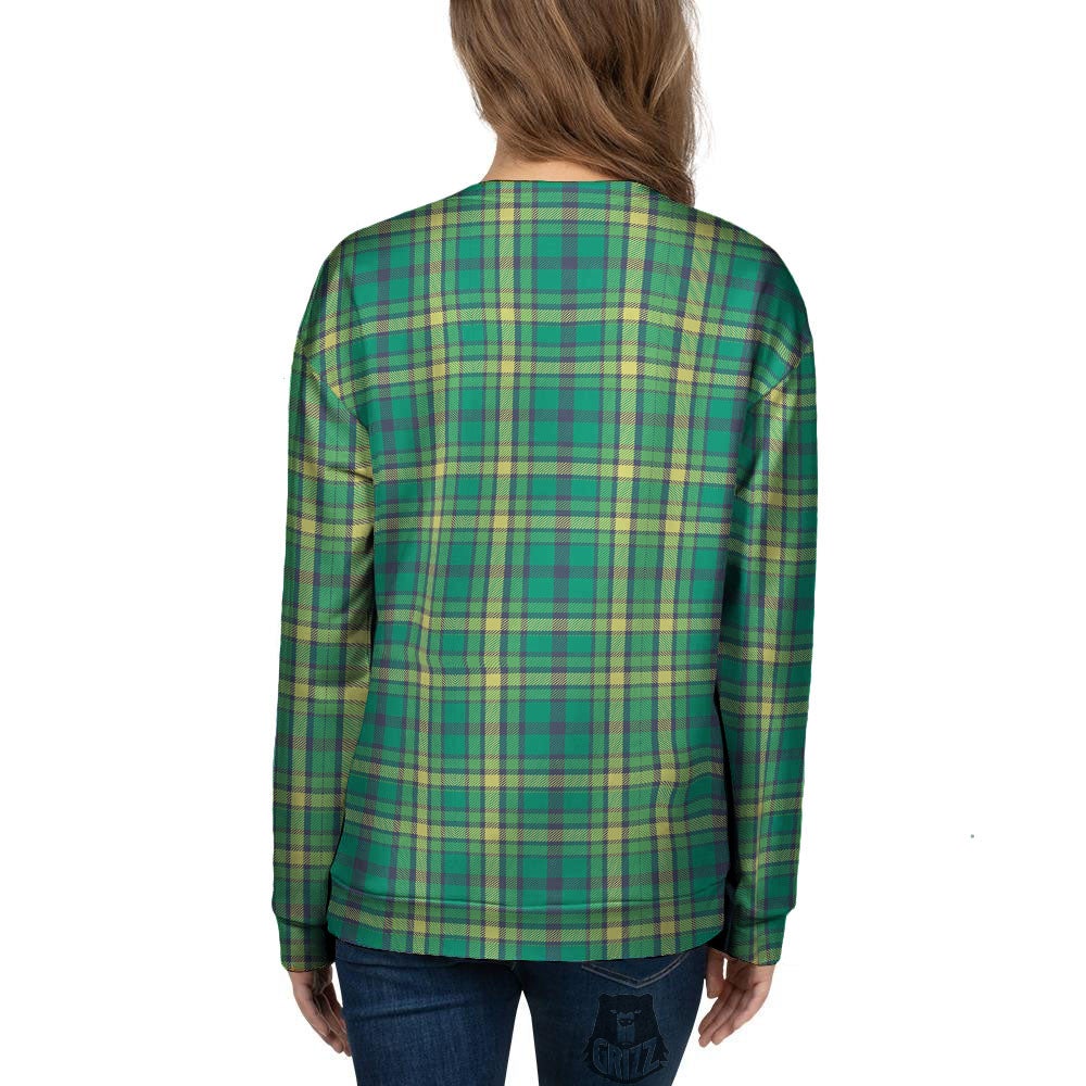 Saint Patrick's Day Irish Check Print Women's Sweatshirt-grizzshop