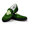 Saint Patrick's Day Irish Clover Print Black Slip On Shoes-grizzshop