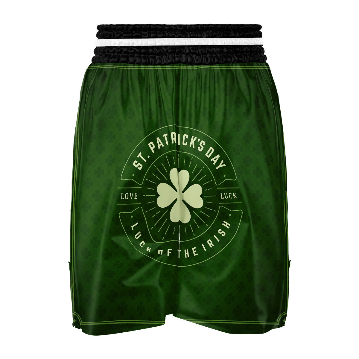 Saint Patrick's Day Irish Clover Print Boxing Shorts-grizzshop