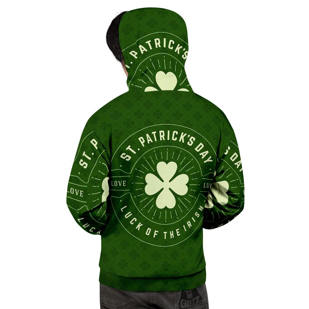 Saint Patrick's Day Irish Clover Print Men's Hoodie-grizzshop