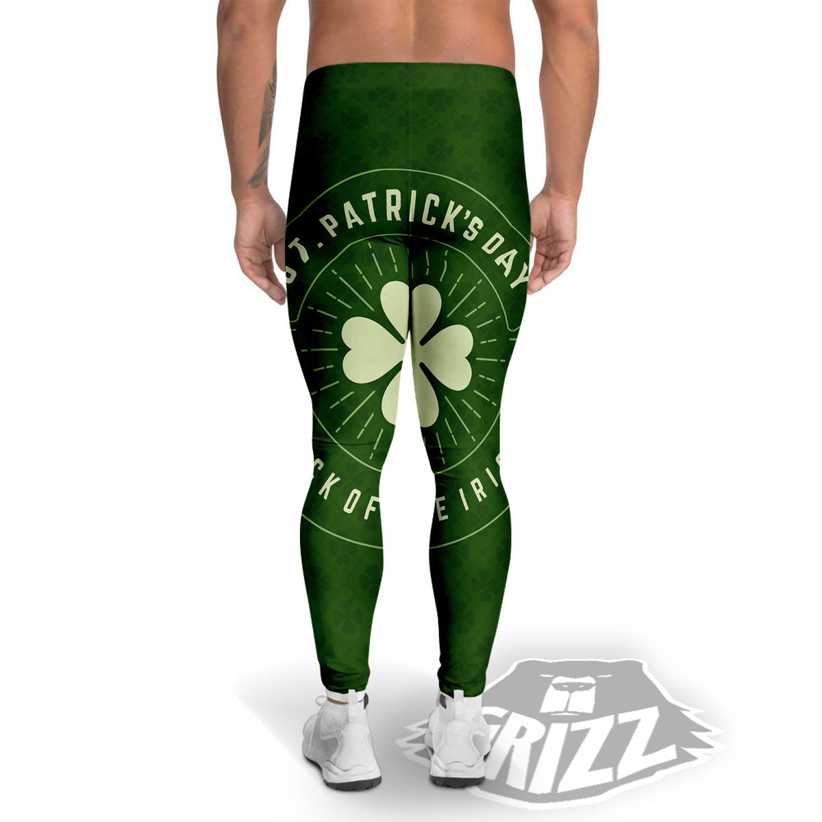 Saint Patrick's Day Irish Clover Print Men's Leggings-grizzshop