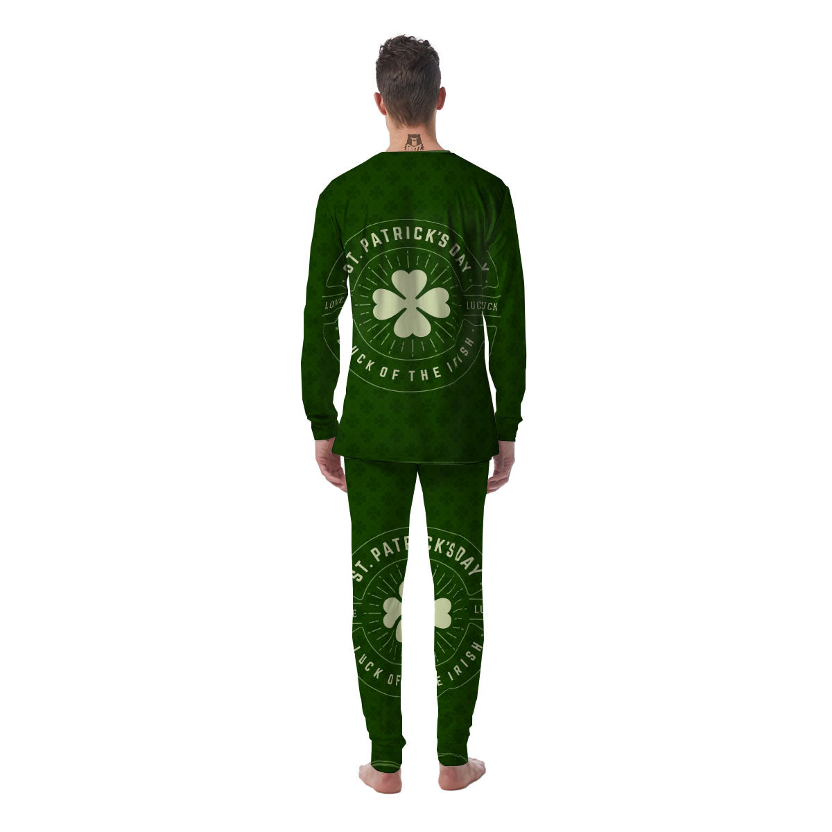 Saint Patrick's Day Irish Clover Print Men's Pajamas-grizzshop