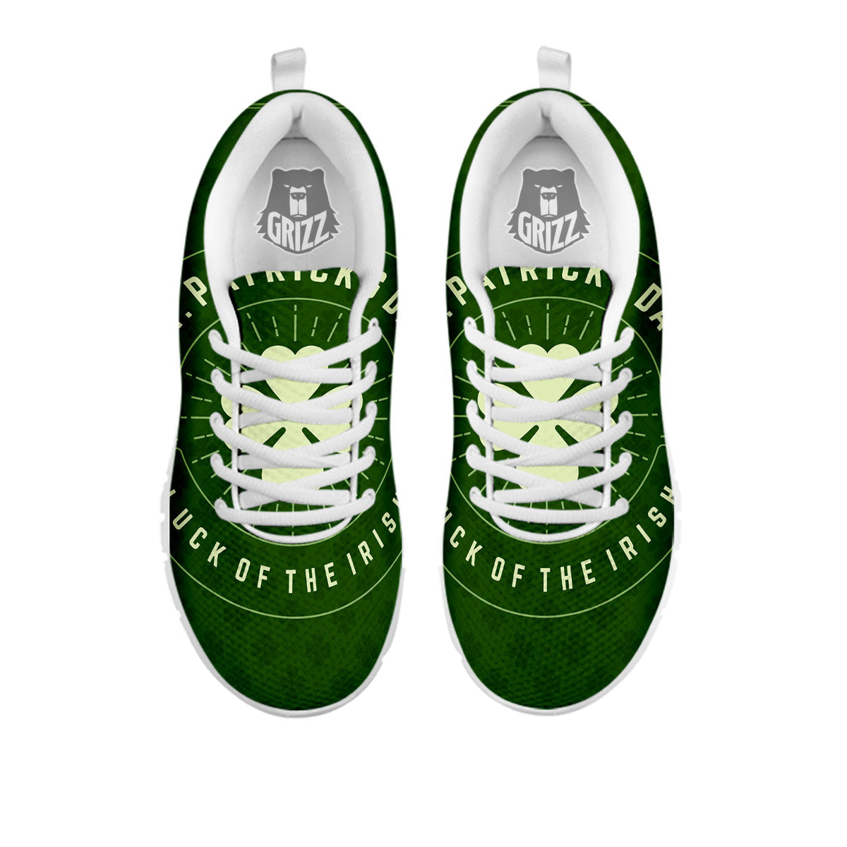 Saint Patrick's Day Irish Clover Print White Sneaker-grizzshop