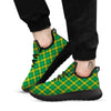 Saint Patrick's Day Irish Plaid Print Black Athletic Shoes-grizzshop