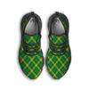 Saint Patrick's Day Irish Plaid Print Black Running Shoes-grizzshop