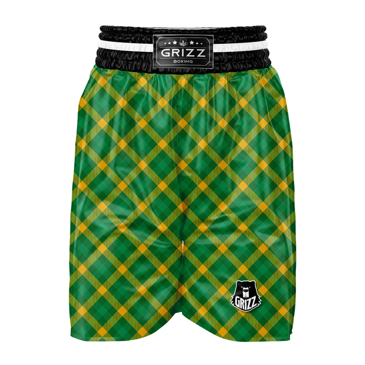 Saint Patrick's Day Irish Plaid Print Boxing Shorts-grizzshop