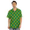 Saint Patrick's Day Irish Plaid Print Men's Hawaiian Shirt-grizzshop