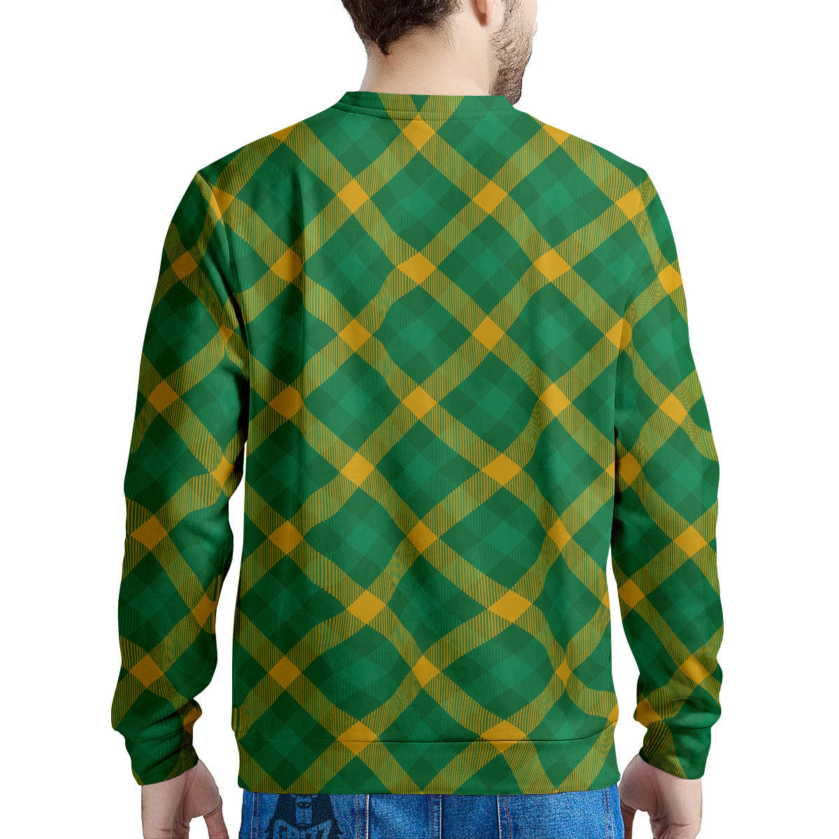 Saint Patrick's Day Irish Plaid Print Men's Sweatshirt-grizzshop