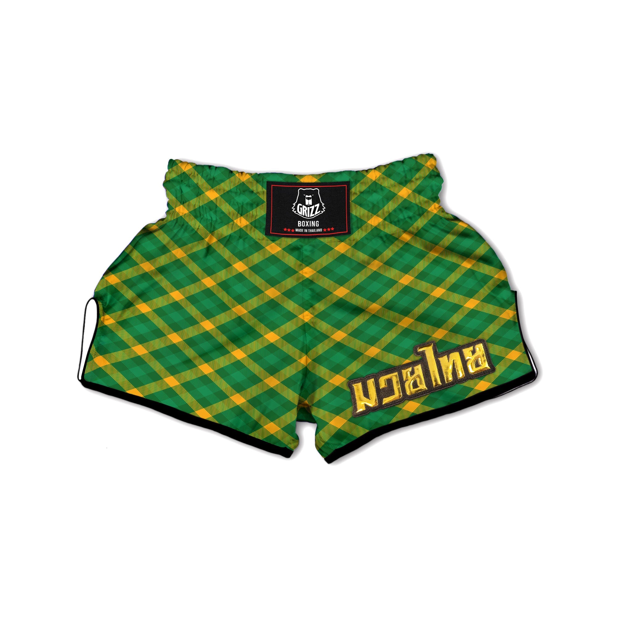 Saint Patrick's Day Irish Plaid Print Muay Thai Boxing Shorts-grizzshop