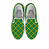 Saint Patrick's Day Irish Plaid Print White Slip On Shoes-grizzshop